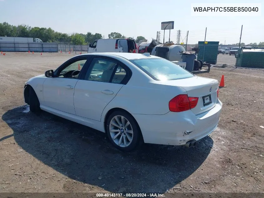 2011 BMW 328I VIN: WBAPH7C55BE850040 Lot: 40143137