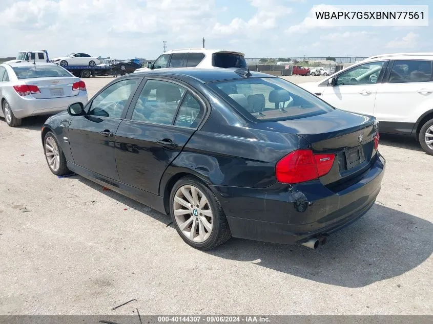 2011 BMW 328I xDrive VIN: WBAPK7G5XBNN77561 Lot: 40144307