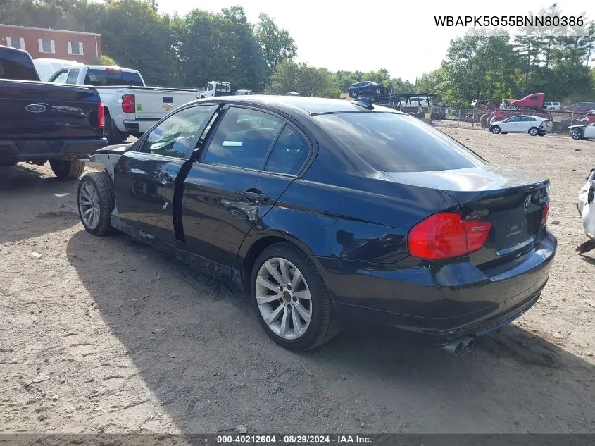 2011 BMW 328I xDrive VIN: WBAPK5G55BNN80386 Lot: 40212604