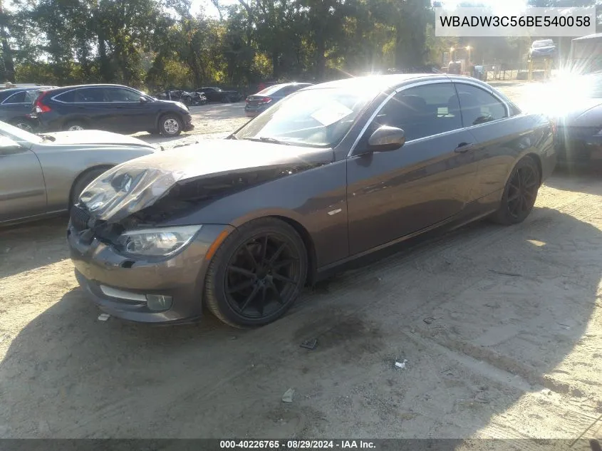 2011 BMW 328I VIN: WBADW3C56BE540058 Lot: 40226765