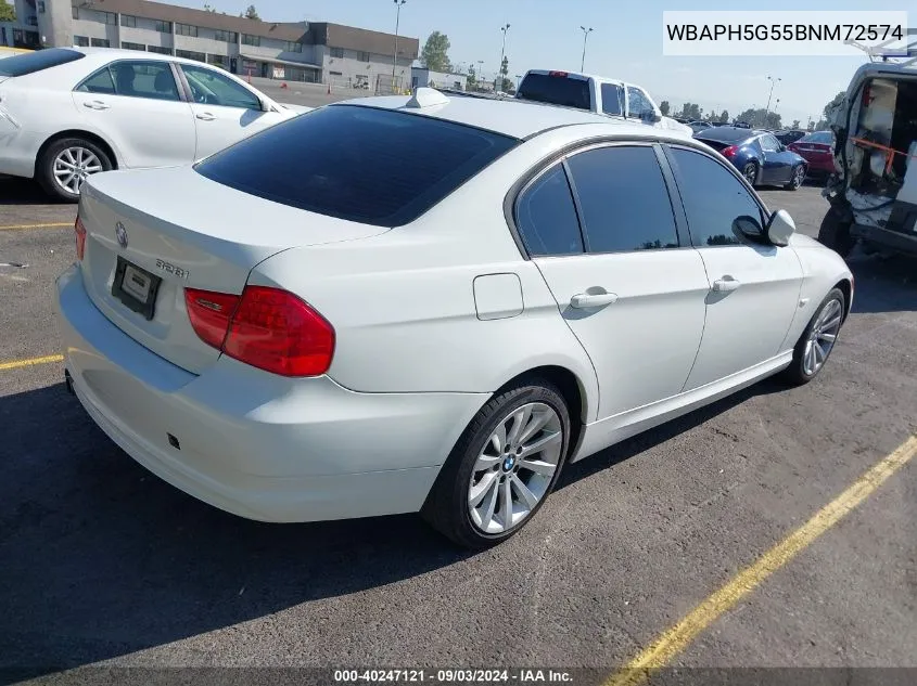 2011 BMW 328I VIN: WBAPH5G55BNM72574 Lot: 40247121