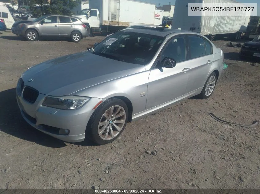 2011 BMW 328I xDrive VIN: WBAPK5C54BF126727 Lot: 40253064