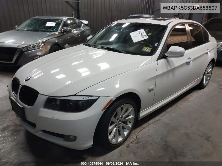 2011 BMW 328I xDrive VIN: WBAPK5C53BA658807 Lot: 40275044