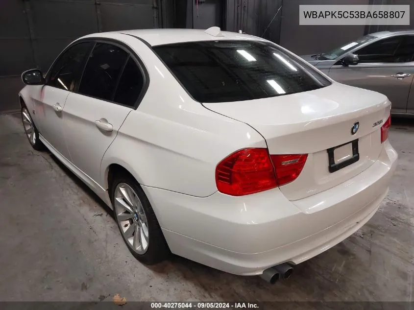 2011 BMW 328I xDrive VIN: WBAPK5C53BA658807 Lot: 40275044