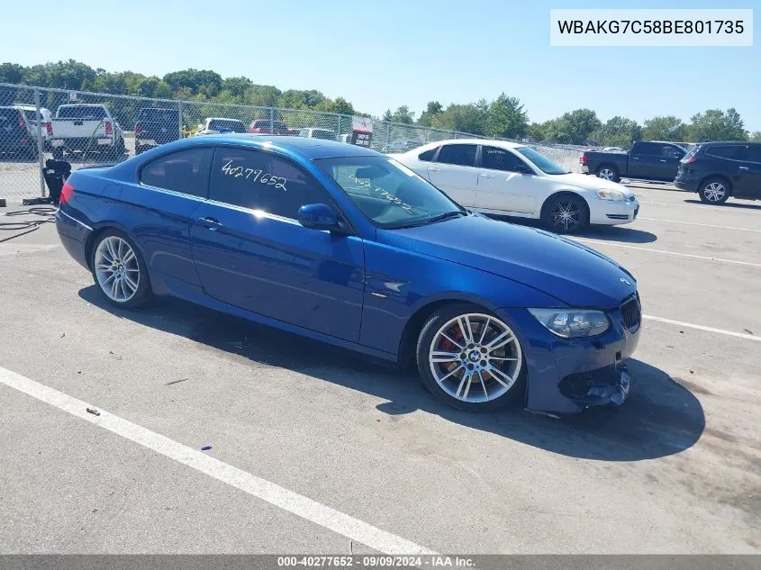 WBAKG7C58BE801735 2011 BMW 335I