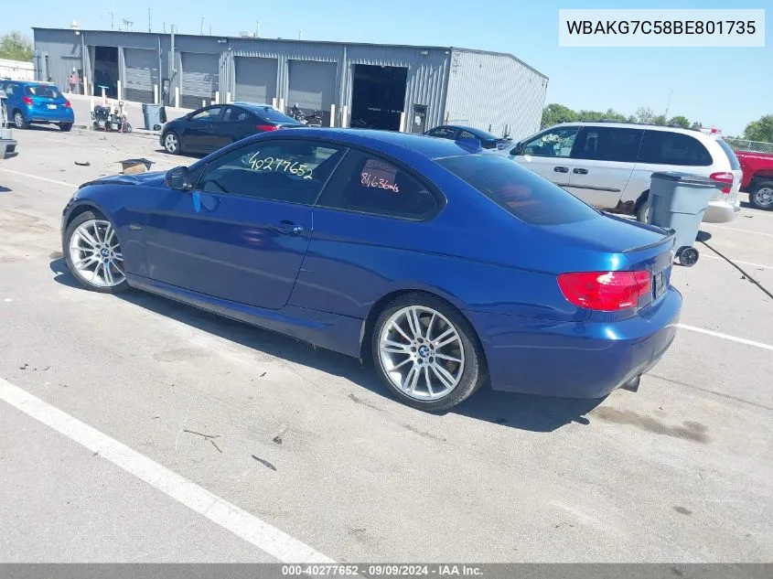 WBAKG7C58BE801735 2011 BMW 335I