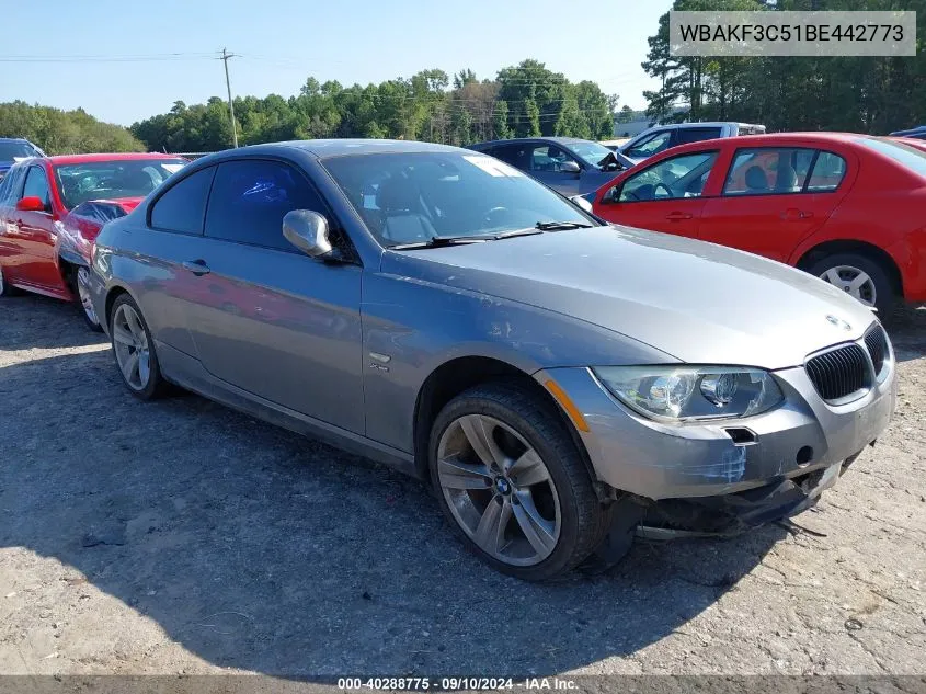 2011 BMW 328I xDrive VIN: WBAKF3C51BE442773 Lot: 40288775