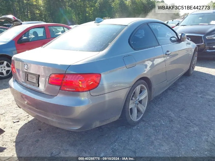 2011 BMW 328I xDrive VIN: WBAKF3C51BE442773 Lot: 40288775