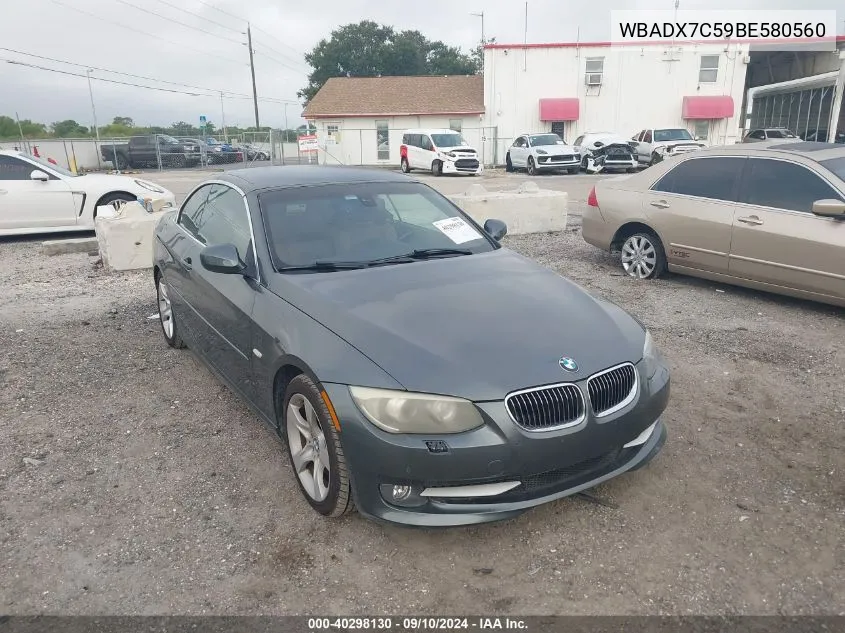 2011 BMW 335I I VIN: WBADX7C59BE580560 Lot: 40298130