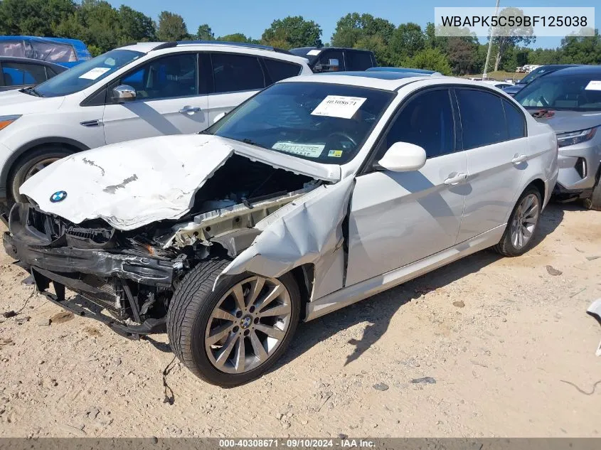 2011 BMW 328I xDrive VIN: WBAPK5C59BF125038 Lot: 40308671