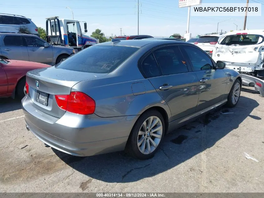 2011 BMW 328I xDrive VIN: WBAPK7C56BF197018 Lot: 40314194