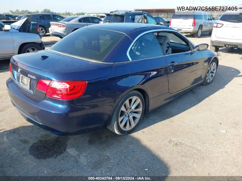 2011 BMW 328I I Sulev VIN: WBADW7C56BE727405 Lot: 40343784