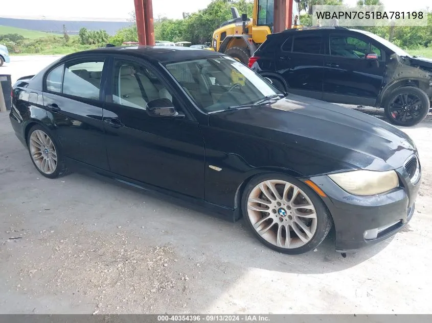 2011 BMW 335D VIN: WBAPN7C51BA781198 Lot: 40354396