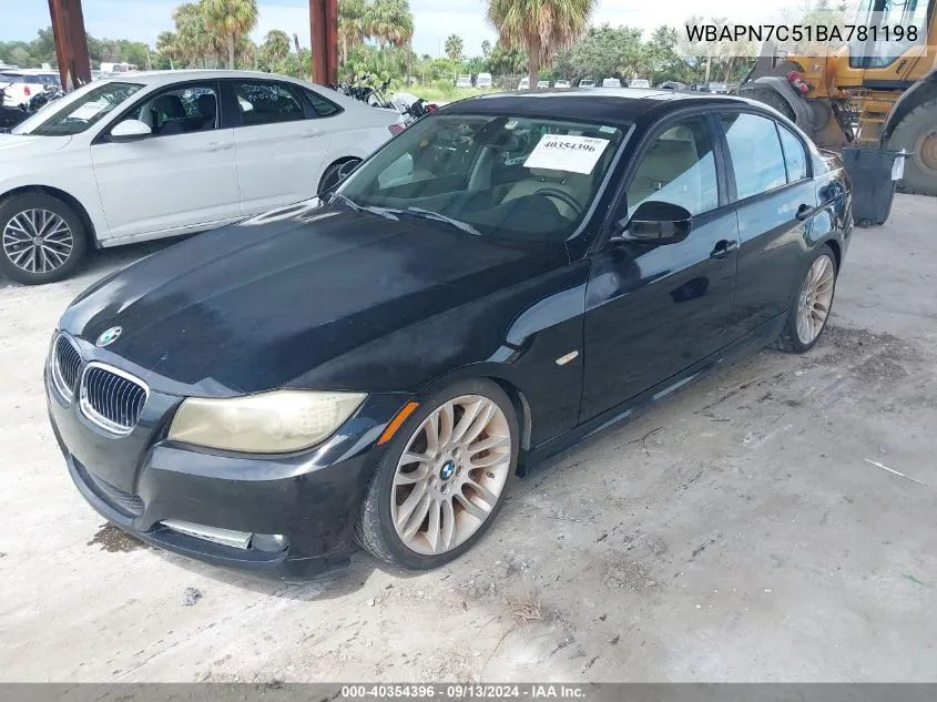 2011 BMW 335D VIN: WBAPN7C51BA781198 Lot: 40354396