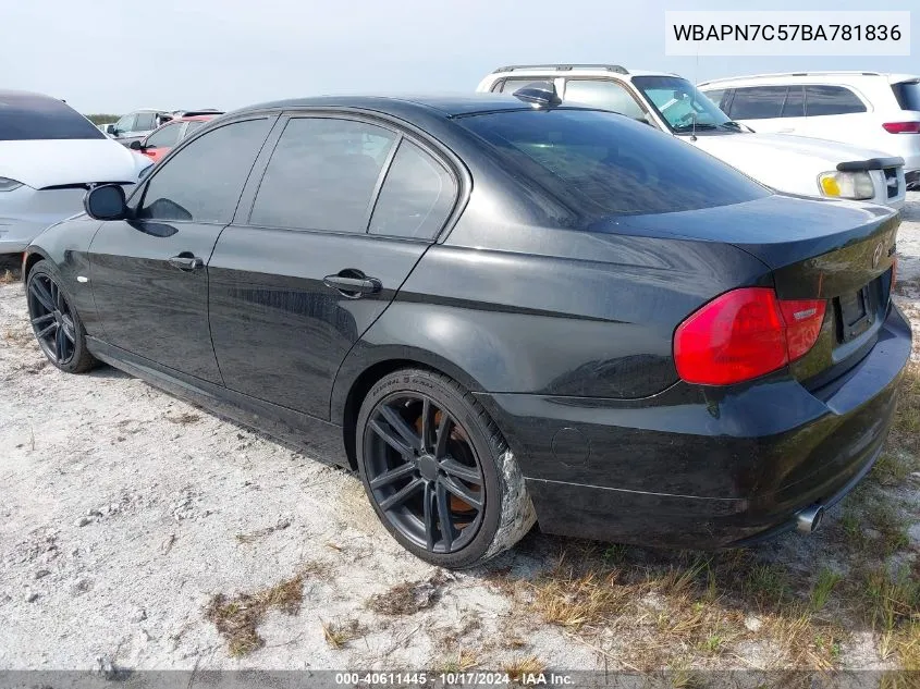 2011 BMW 335D VIN: WBAPN7C57BA781836 Lot: 40611445