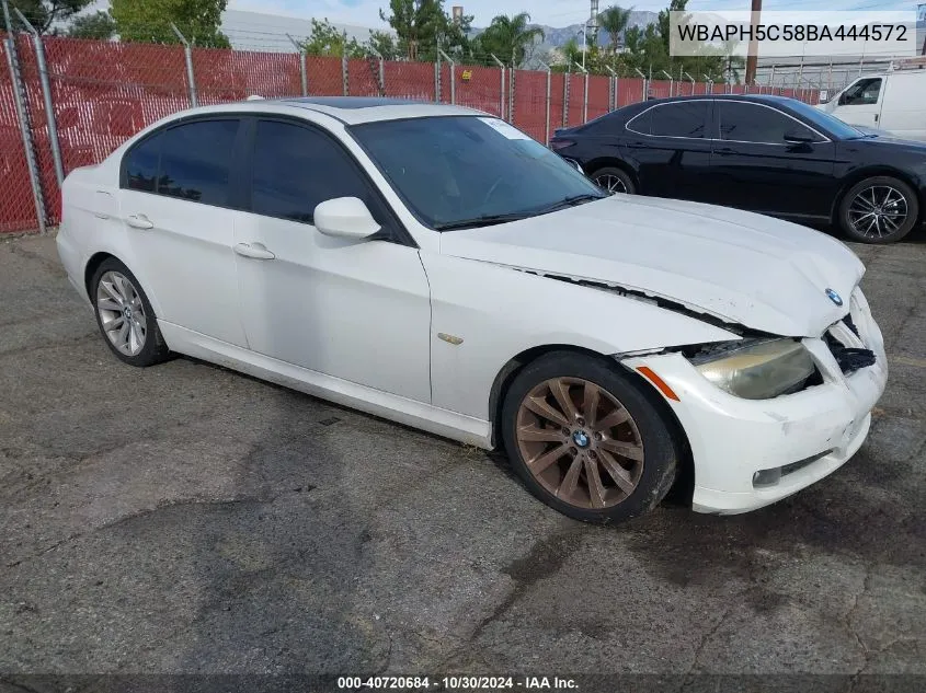 2011 BMW 328I VIN: WBAPH5C58BA444572 Lot: 40720684