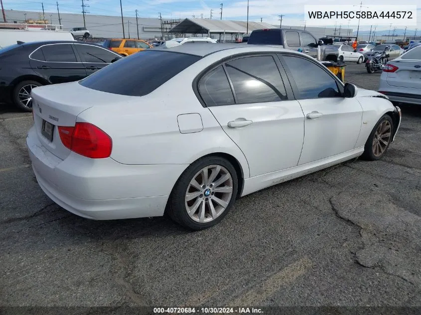 2011 BMW 328I VIN: WBAPH5C58BA444572 Lot: 40720684