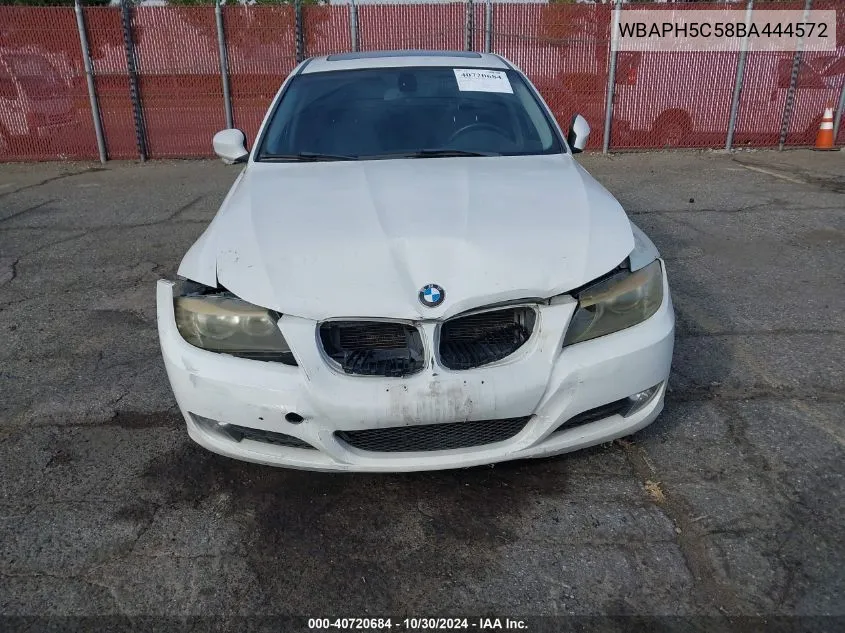 2011 BMW 328I VIN: WBAPH5C58BA444572 Lot: 40720684