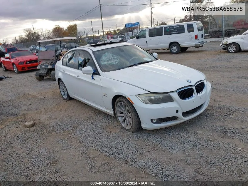 2011 BMW 328I xDrive VIN: WBAPK5C53BA658578 Lot: 40745937