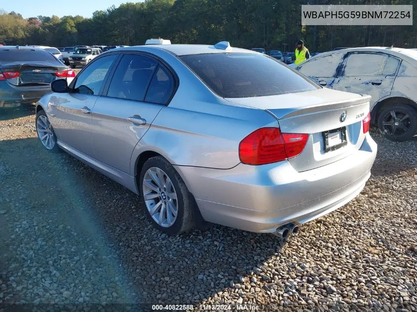 2011 BMW 328I VIN: WBAPH5G59BNM72254 Lot: 40822588