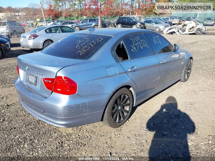 2011 BMW 328I xDrive VIN: WBAPK5G52BNN29038 Lot: 40861660