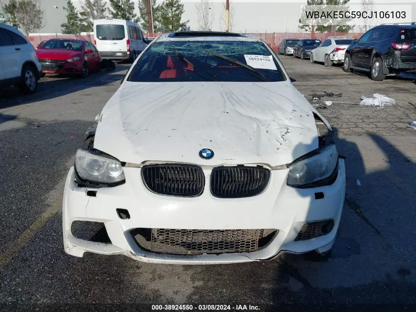 2012 BMW 328I VIN: WBAKE5C59CJ106103 Lot: 38924550