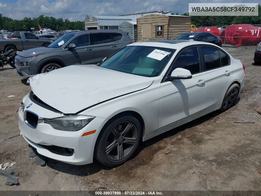 2012 BMW 328I VIN: WBA3A5C58CF349792 Lot: 39937998