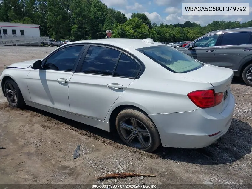 2012 BMW 328I VIN: WBA3A5C58CF349792 Lot: 39937998