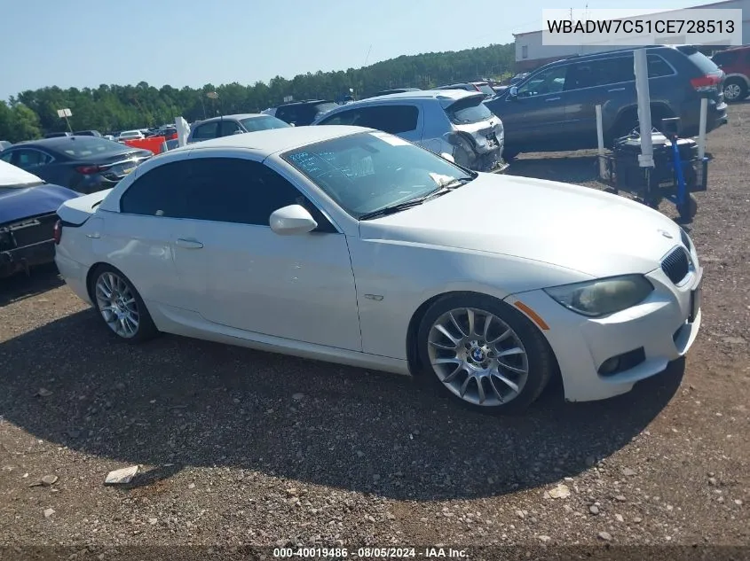 2012 BMW 328I VIN: WBADW7C51CE728513 Lot: 40019486