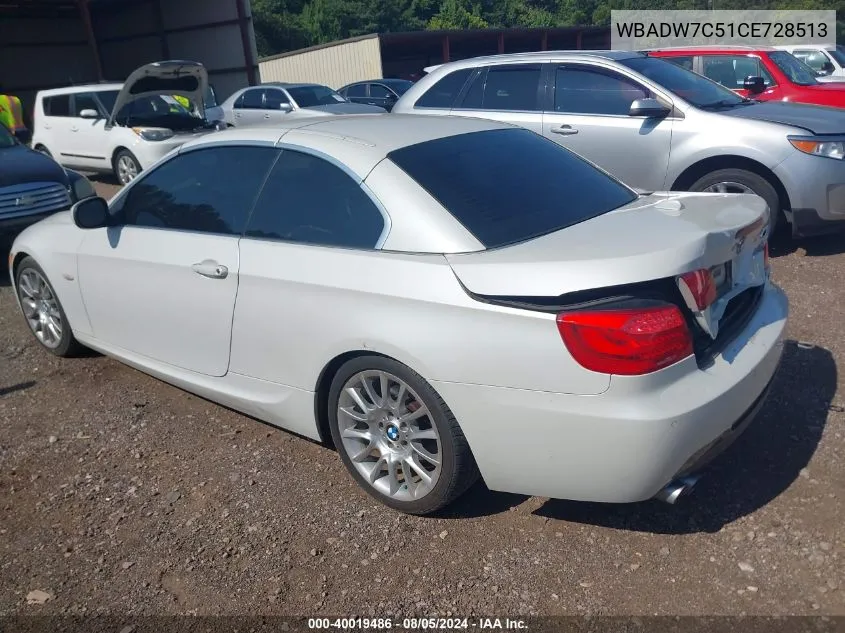 2012 BMW 328I VIN: WBADW7C51CE728513 Lot: 40019486