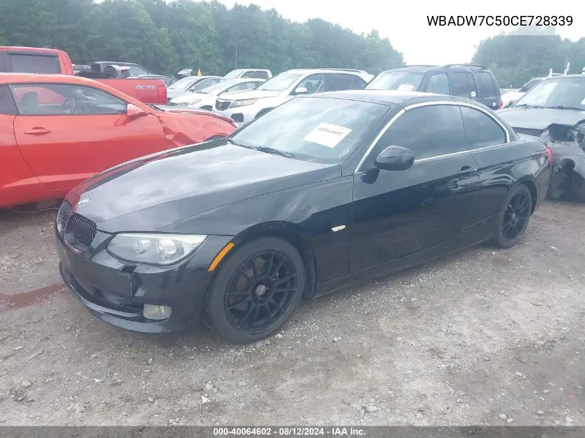 2012 BMW 328I VIN: WBADW7C50CE728339 Lot: 40064602