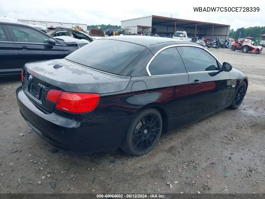 2012 BMW 328I VIN: WBADW7C50CE728339 Lot: 40064602