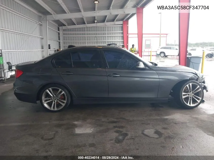 2012 BMW 328I VIN: WBA3A5C58CF347704 Lot: 40234014