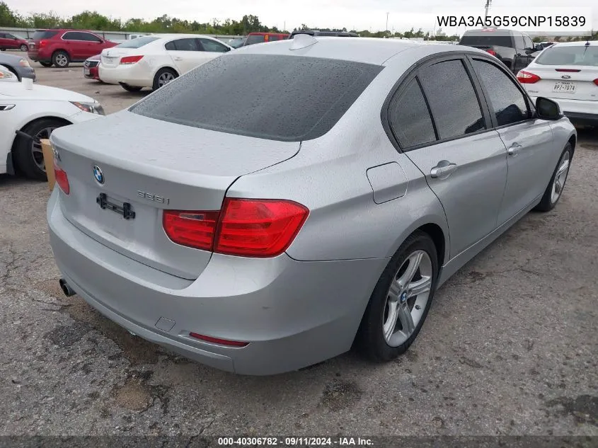 2012 BMW 328I VIN: WBA3A5G59CNP15839 Lot: 40306782