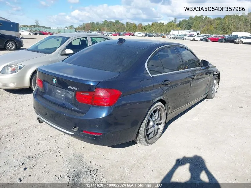 2013 BMW 3 Series VIN: WBA3A5C54DF357986 Lot: 12111620