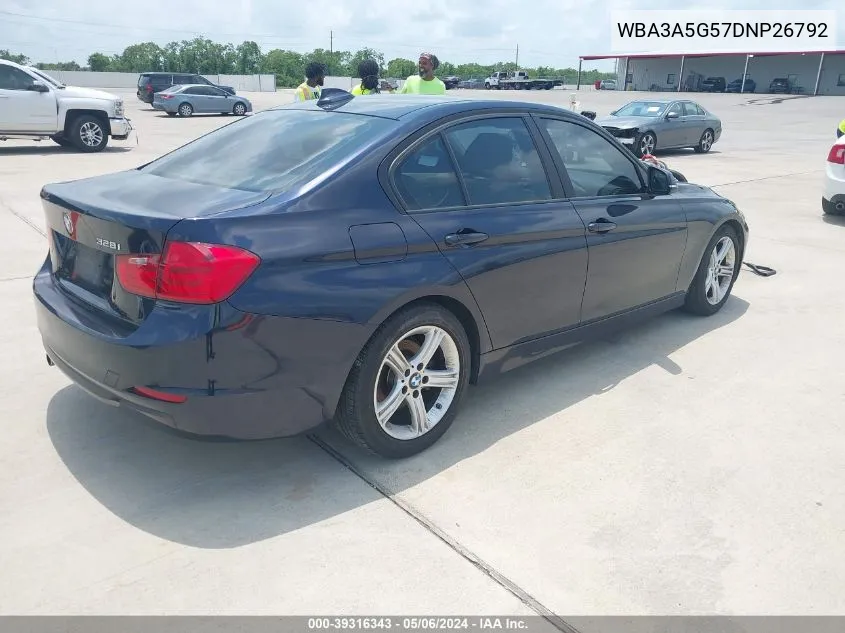 2013 BMW 328I VIN: WBA3A5G57DNP26792 Lot: 39316343