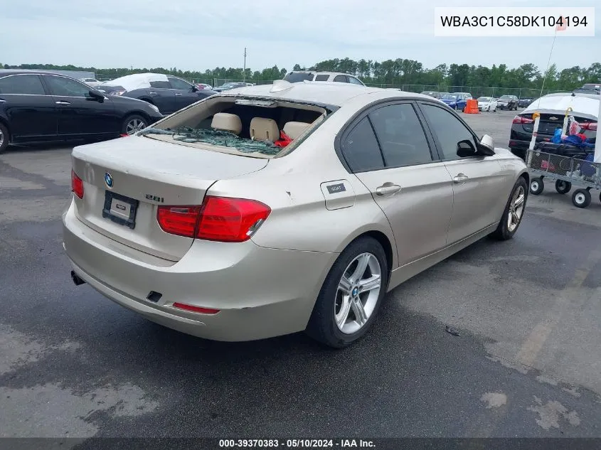 2013 BMW 328I VIN: WBA3C1C58DK104194 Lot: 39370383