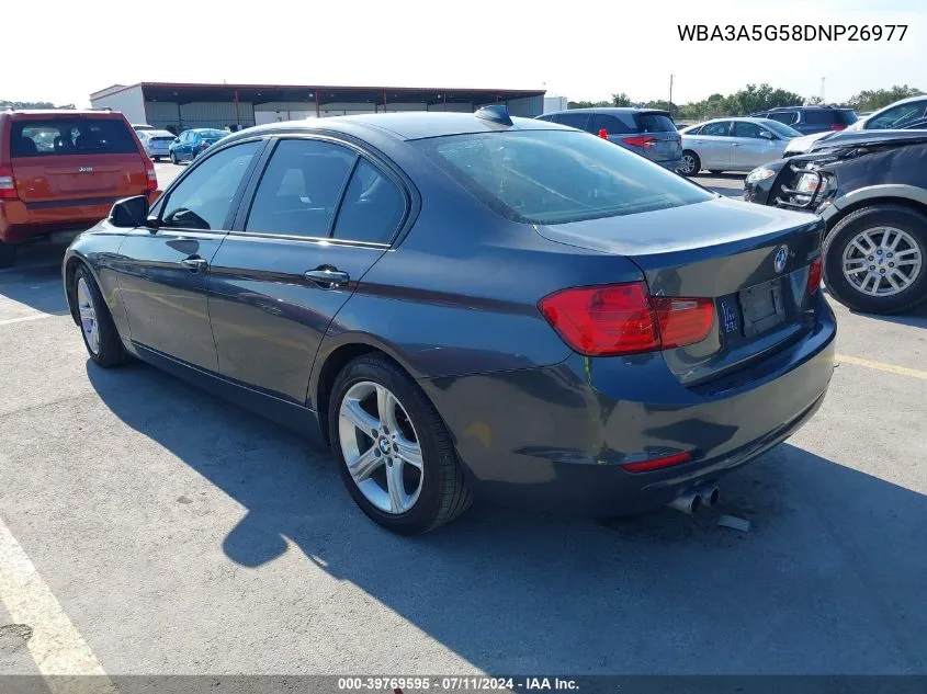 2013 BMW 328I VIN: WBA3A5G58DNP26977 Lot: 39769595