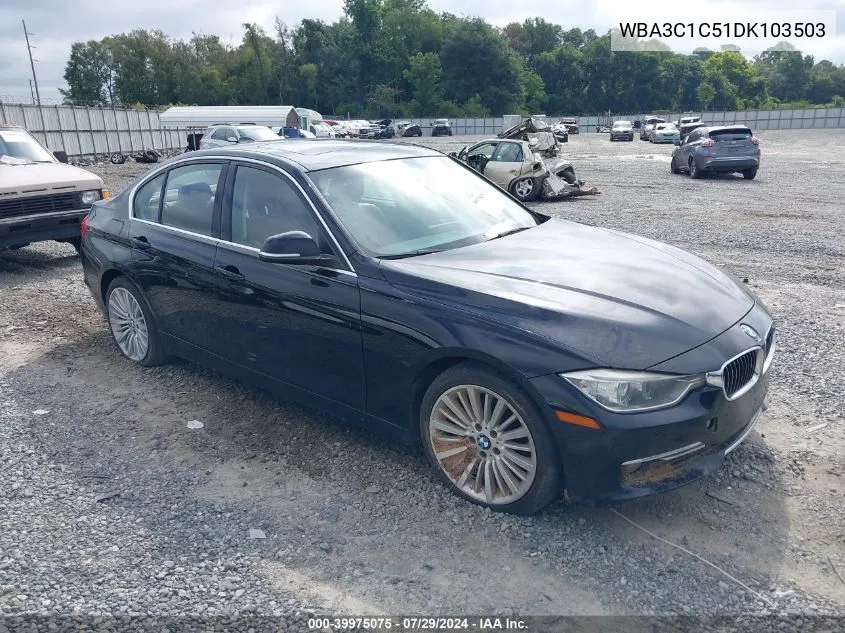 2013 BMW 328 I Sulev VIN: WBA3C1C51DK103503 Lot: 39975075