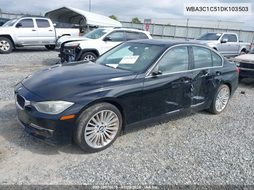 2013 BMW 328 I Sulev VIN: WBA3C1C51DK103503 Lot: 39975075