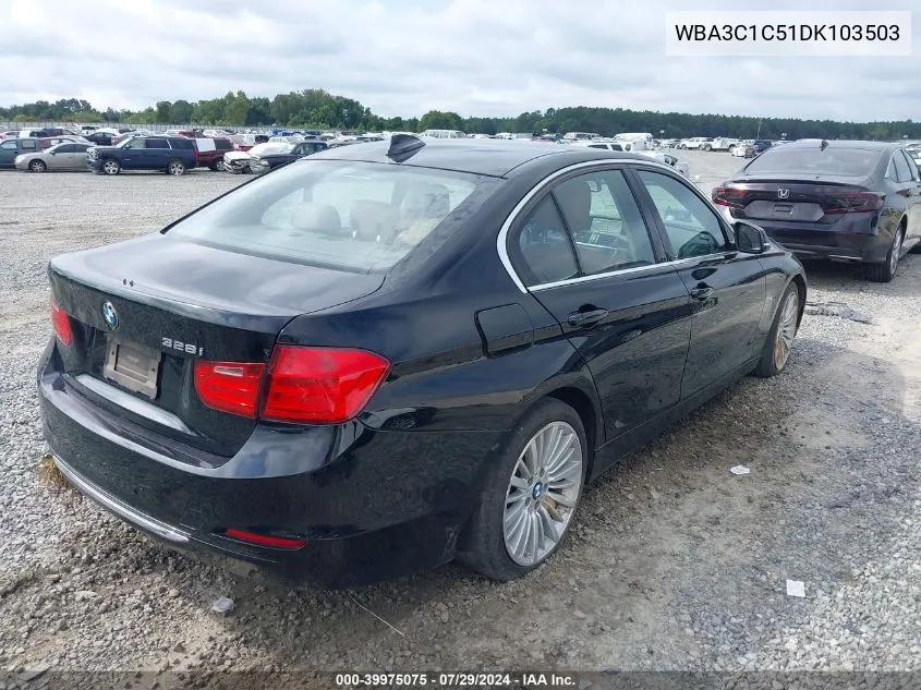 2013 BMW 328 I Sulev VIN: WBA3C1C51DK103503 Lot: 39975075