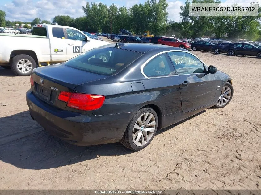 2013 BMW 328I xDrive VIN: WBAKF3C57DJ385702 Lot: 40053203