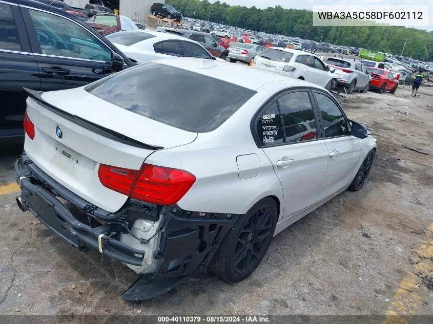 2013 BMW 328I VIN: WBA3A5C58DF602112 Lot: 40110379