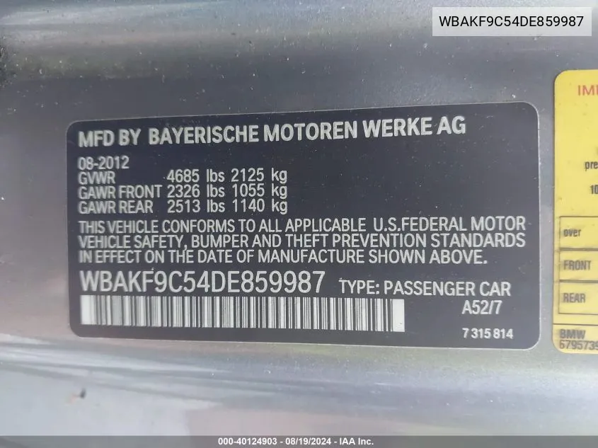 WBAKF9C54DE859987 2013 BMW 335I xDrive