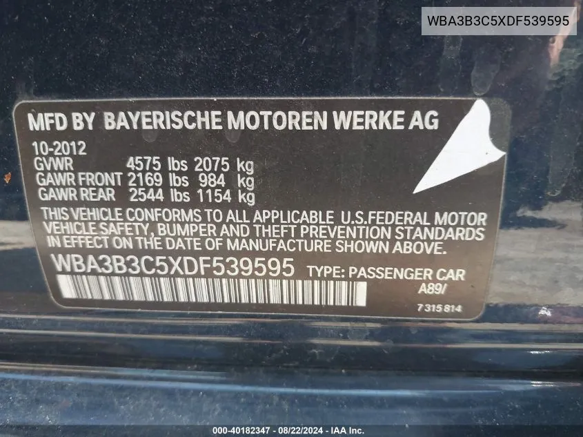 WBA3B3C5XDF539595 2013 BMW 328I xDrive