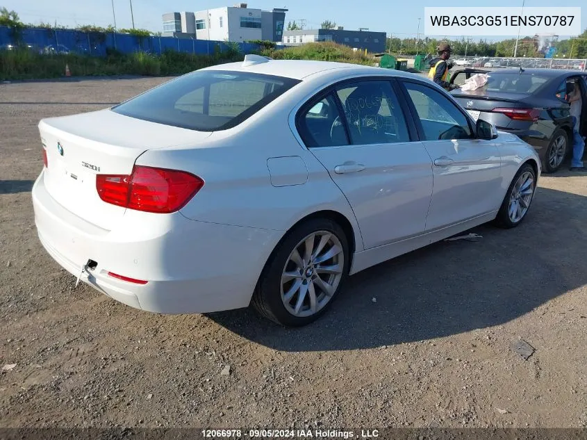 2014 BMW 320 I xDrive VIN: WBA3C3G51ENS70787 Lot: 12066978