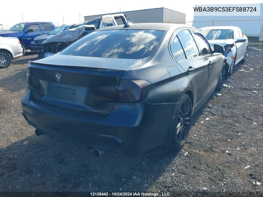 2014 BMW 3 Series VIN: WBA3B9C53EF588724 Lot: 12135442