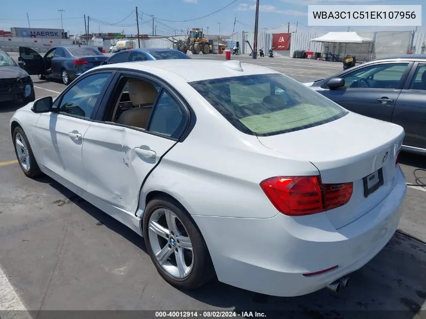 2014 BMW 328I VIN: WBA3C1C51EK107956 Lot: 40012914