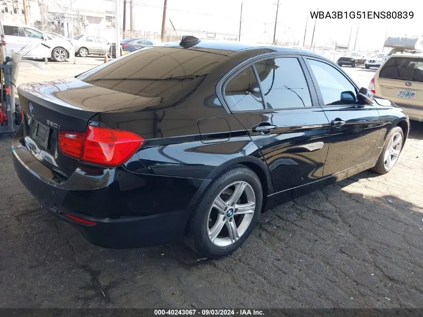 2014 BMW 320I VIN: WBA3B1G51ENS80839 Lot: 40243067