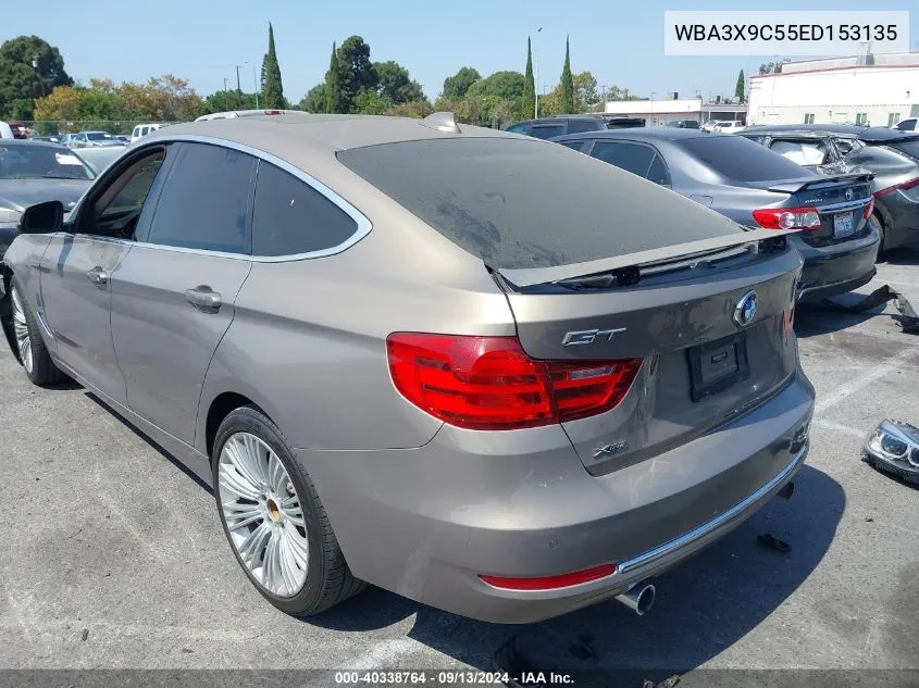 2014 BMW 335I Gran Turismo Xigt VIN: WBA3X9C55ED153135 Lot: 40338764